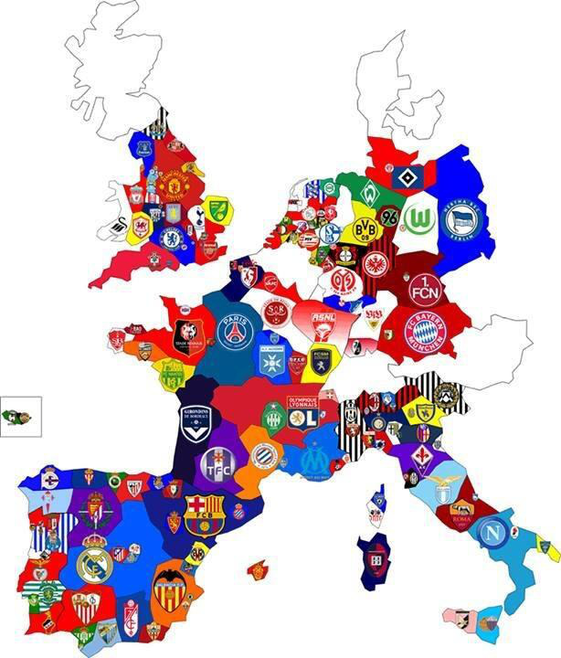 Piłkarska mapa Europy