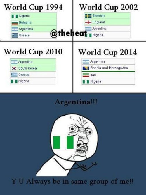Nigeria w grupie z Argentyną